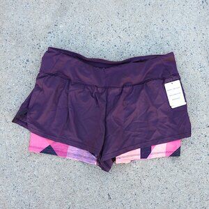 Champion XL Duo Dry 2-in-1 Running Shorts Purple/Pink Spandex Liner
